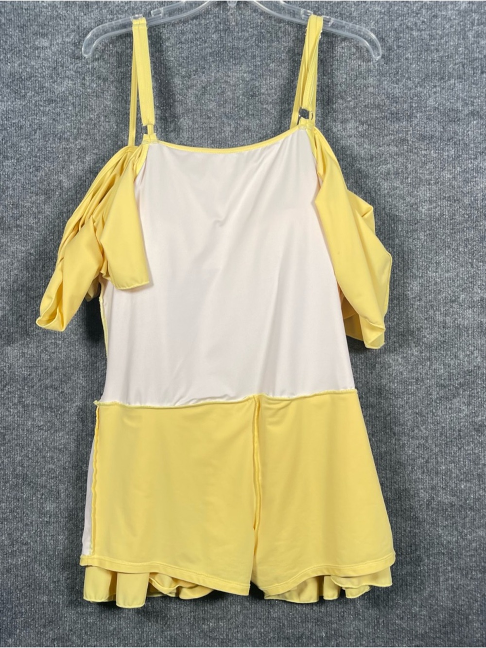 Cocopear Womens 3XL Yellow Tummy Control Cupped One Piece Swim Shorts Dress - Picture 8 of 12